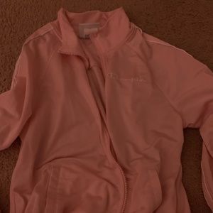 Champion women jacket light pink peachy satin ish look